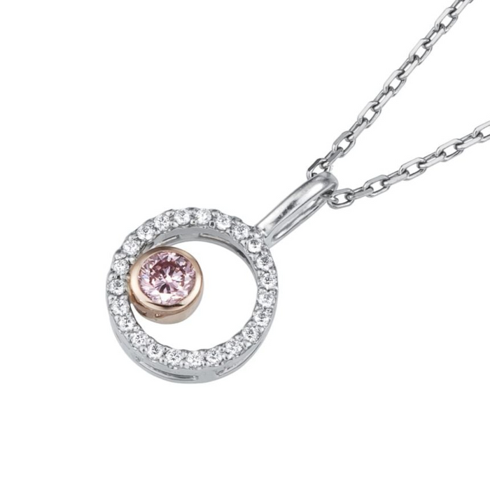 天然ピンクダイヤモンド ペンダント プラチナ Pt900/K18PG NCL-2934
