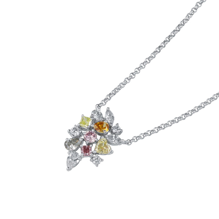 天然カラーダイヤモンド ネックレス 6色マルチカラー Pt900 CGL鑑定付 | NP-1101A