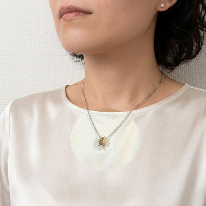 天然カラーダイヤモンド ネックレス 6色マルチカラー Pt900 CGL鑑定付 | NP-1101A