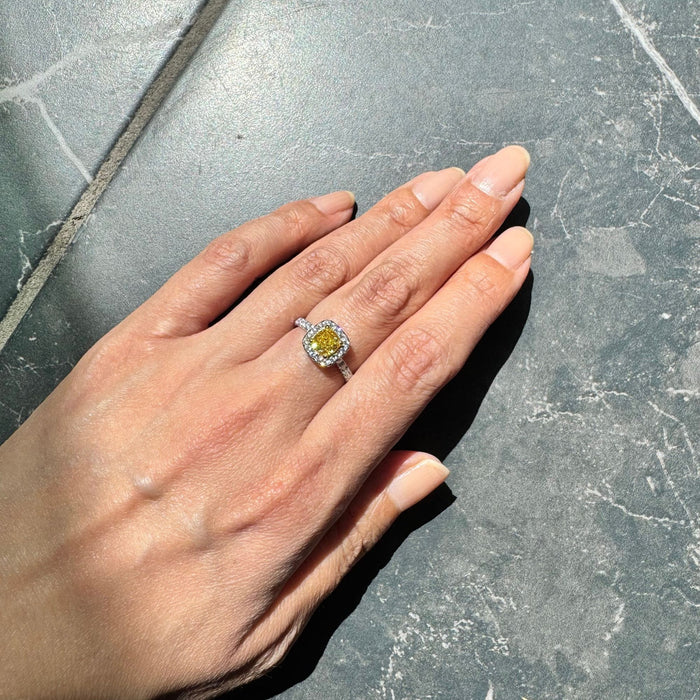 天然 イエローダイヤモンド 1.0ct リング プラチナ | Arte Rouge |NR-1126