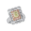 天然グリーンイエローダイヤ リング プラチナ 1.0ct Pt900/K18YG RS-1235