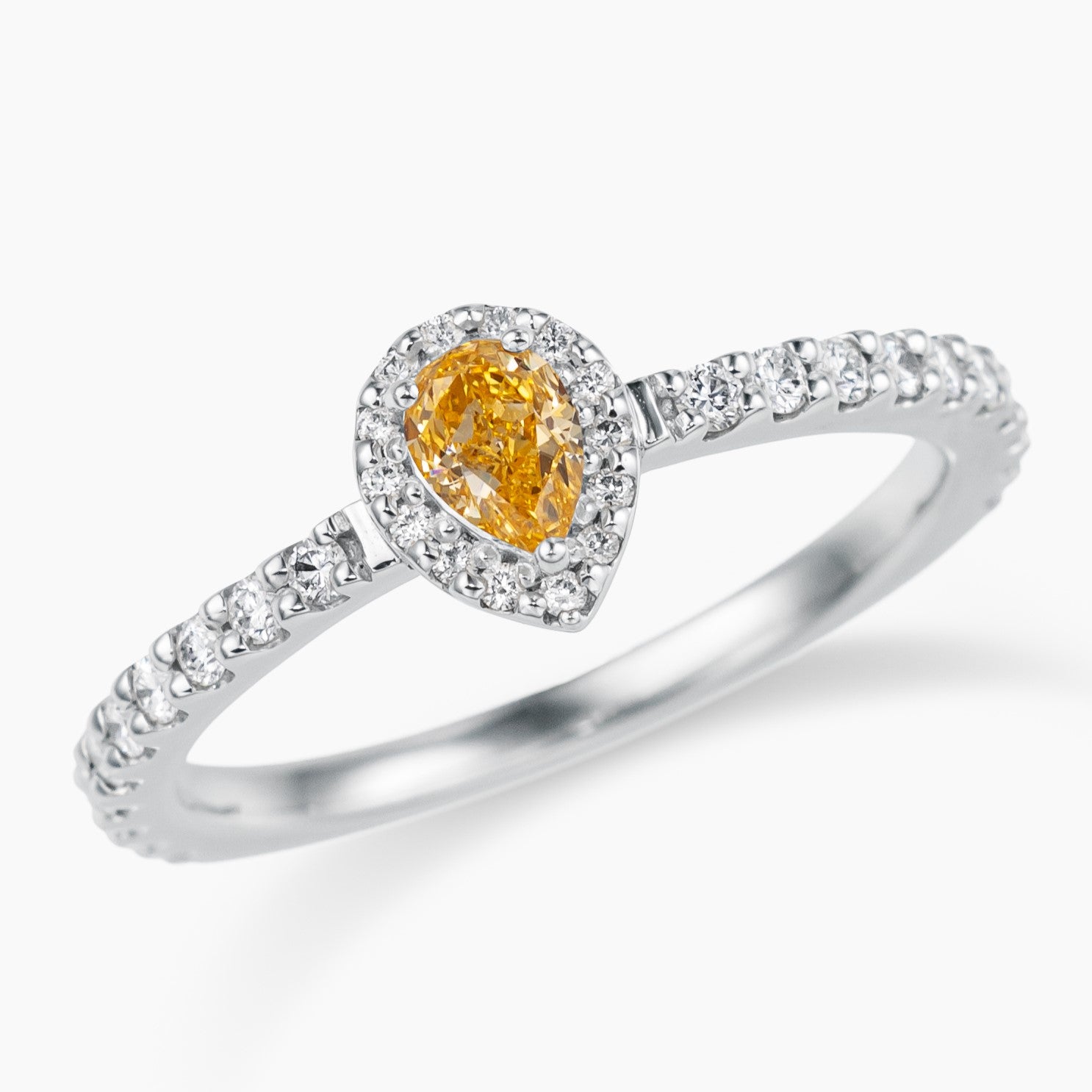 天然イエローダイヤモンドリング/ペアシェイプ NR-1131– Arte Rouge