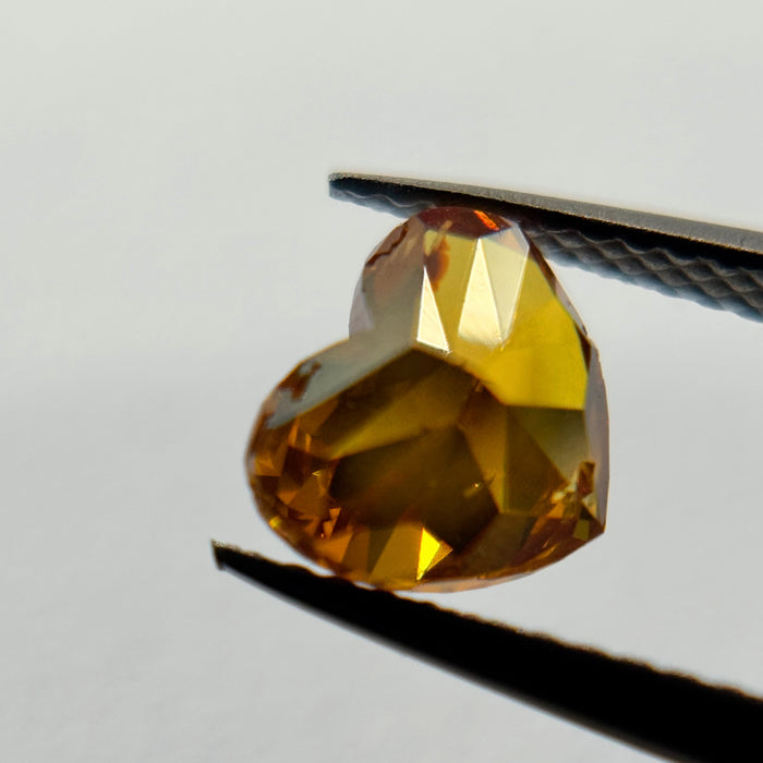 天然 イエローオレンジダイヤモンド ハートシェイプ 0.444ct |yellow orange diamond|CGL|p5756