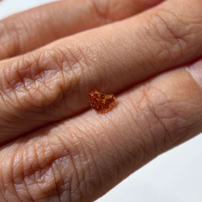 天然 イエローオレンジダイヤモンド ハートシェイプ 0.444ct |yellow orange diamond|CGL|p5756