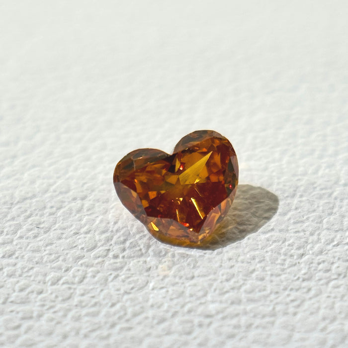 天然 イエローオレンジダイヤモンド ハートシェイプ 0.444ct |yellow orange diamond|CGL|p5756