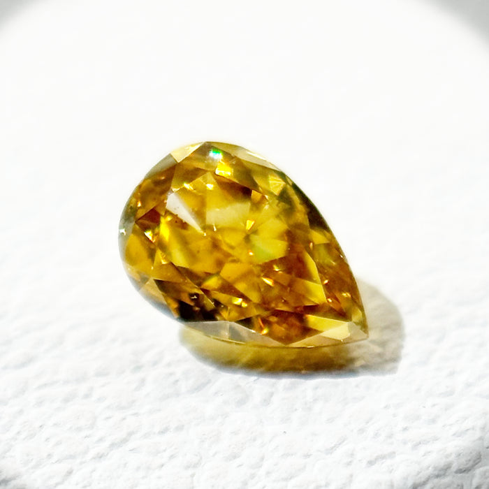 天然 イエローダイヤモンド ペアシェイプ 0.342ct |yellow diamond|CGL|p8800