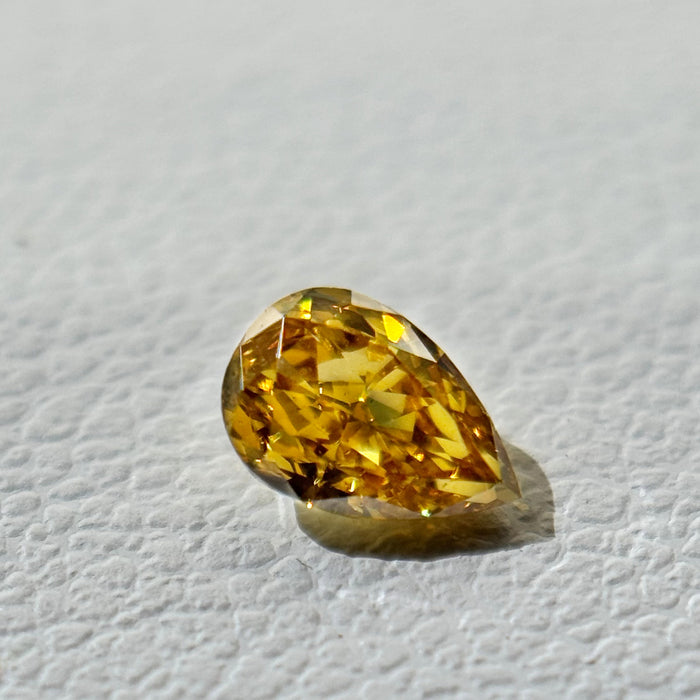 天然 イエローダイヤモンド ペアシェイプ 0.342ct |yellow diamond|CGL|p8800