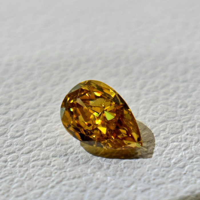 天然 イエローダイヤモンド ペアシェイプ 0.342ct |yellow diamond|CGL|p8800