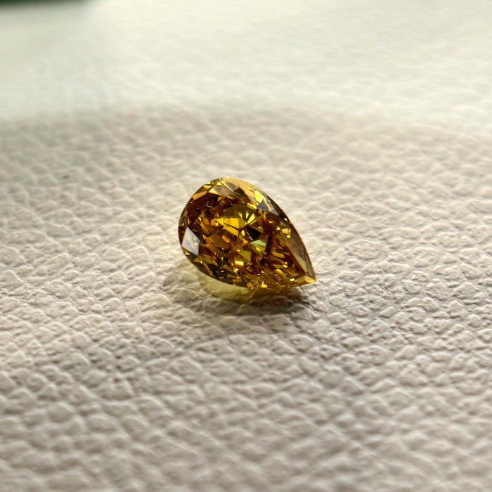 天然 イエローダイヤモンド ペアシェイプ 0.342ct |yellow diamond|CGL|p8800
