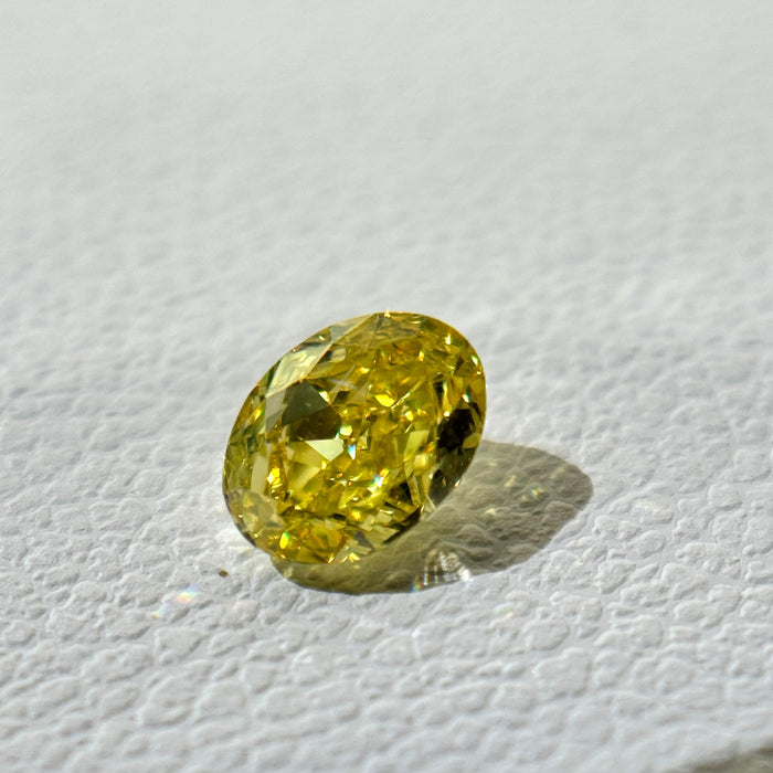 天然 イエローダイヤモンド オーバル 0.47ct |yellow diamond|CGL|p9309