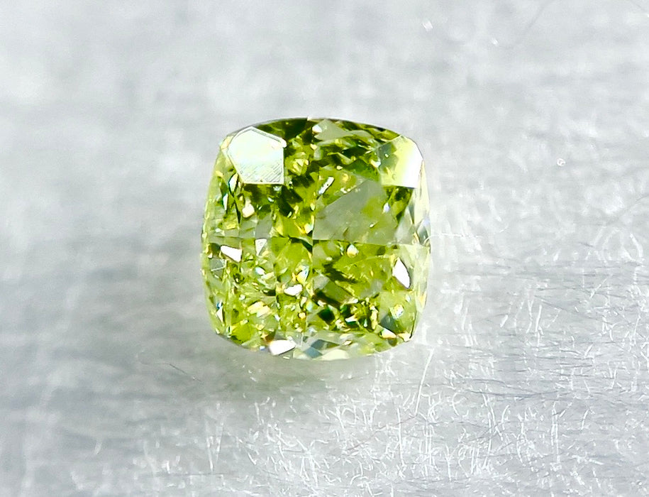 天然 イエローグリーンダイヤモンド レクタングラー 0.217ct |yellow green diamond|CGL|p9492