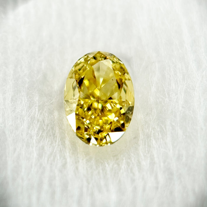 天然 イエローダイヤモンド Oval 0.37ct | yellow diamond | CGL | p9546