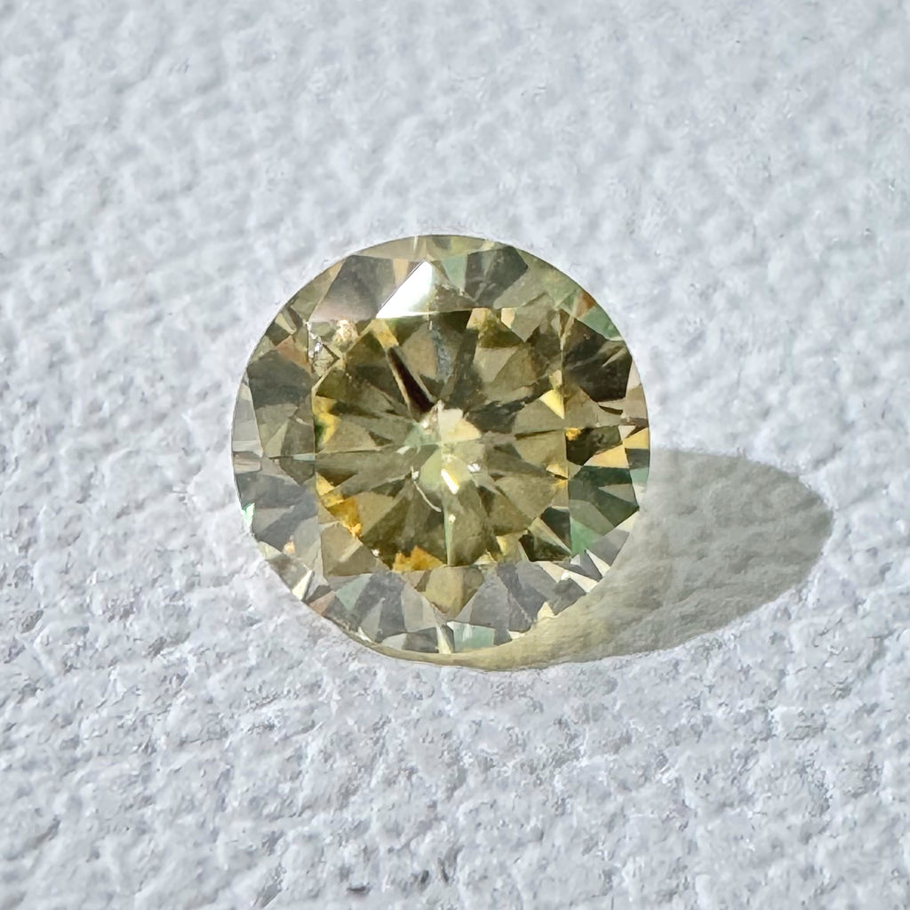 天然 イエローダイヤモンド ラウンド 0.35ct |yellow diamond|CGL|p9742