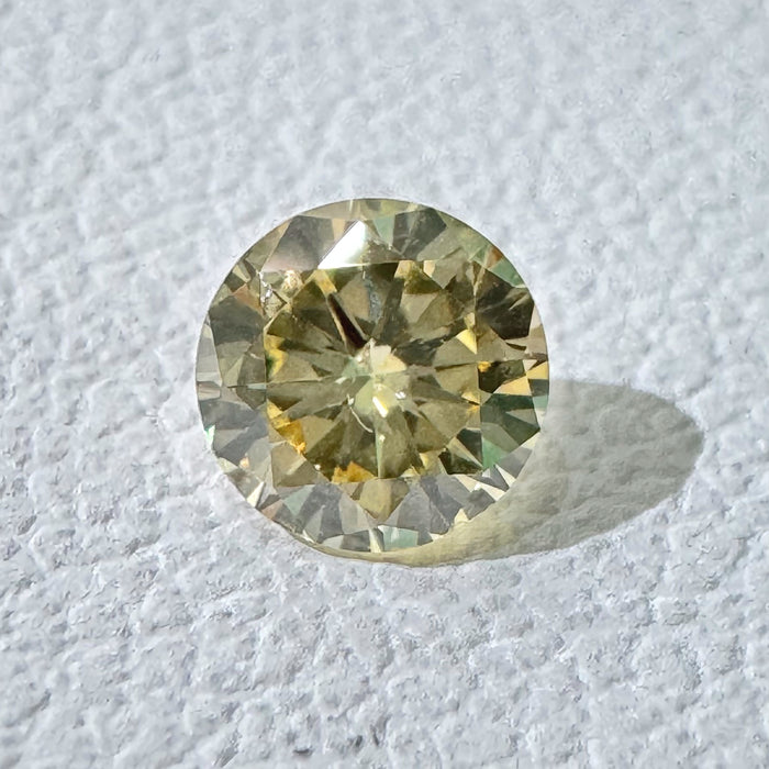 天然 イエローダイヤモンド ラウンド 0.35ct |yellow diamond|CGL|p9742