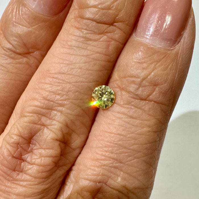 天然 イエローダイヤモンド ラウンド 0.35ct |yellow diamond|CGL|p9742