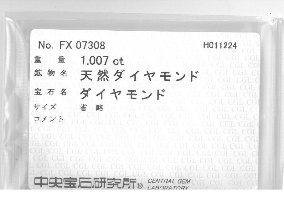 天然ダイヤモンド原石 ソーヤブル 1.007ct |Rough Diamond| w1279